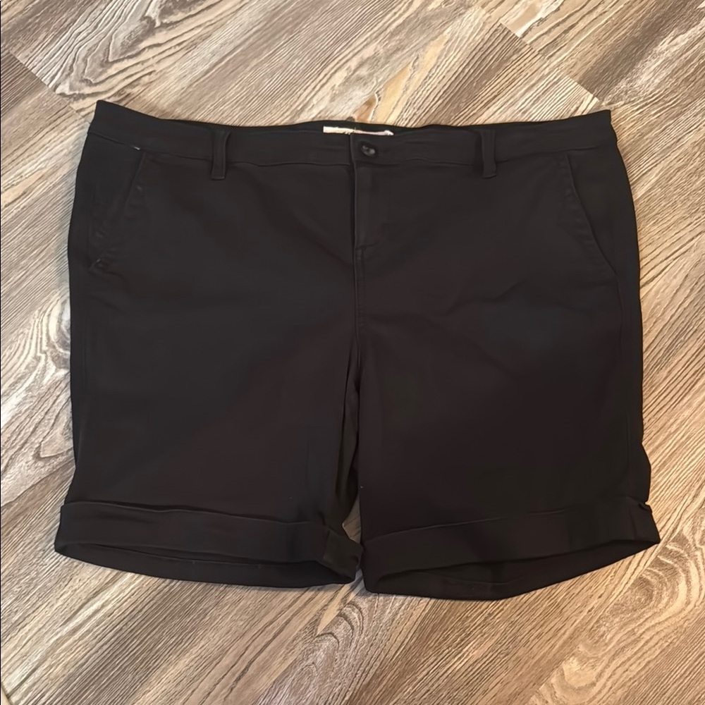 Torrid Black Bermuda Shorts with Cuffed Hem and Tailored Fit
